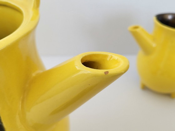 Image 1 of Vintage 1950s Vallauris Ceramic Coffee Set by Luc Auguste Lucchesi, Two-Tone