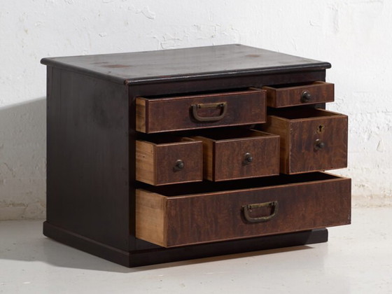 Small antique Japanese Tansu - Taishō / Showa Period (c. ) #99 – Chest of drawers, Metal (photo 19 of 40)