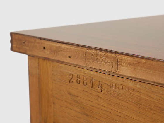 Jules Leleu two doors cabinet rosewood marquetry 1940, Sideboard, Brass, Brown, Vintage (photo 9 of 13)