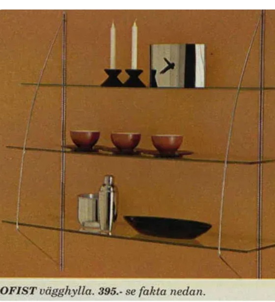 Image 1 of Libreria/spogliatoio vintage IKEA in vetro e cromo, realizzato da Tord Björklund.