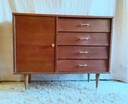 Commode ou buffet vintage en bois - mid. XXeme