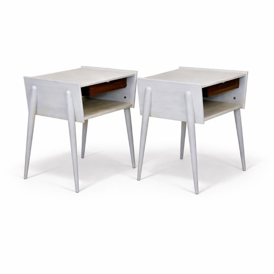 Image 1 of Juego de dos mesitas de noche de roble, Suecia, 1960