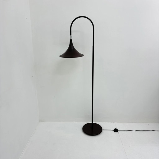 Lampadaire Hala Zeist Trumpet marron minimaliste, design néerlandais des années 1970