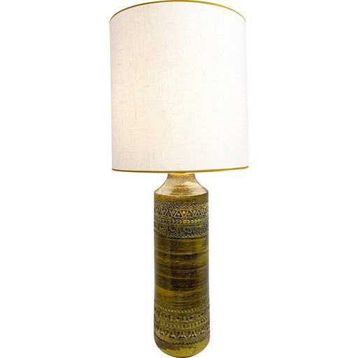 Vintage Bitossi Schreibtischlampe aus grüner Keramik, Italien