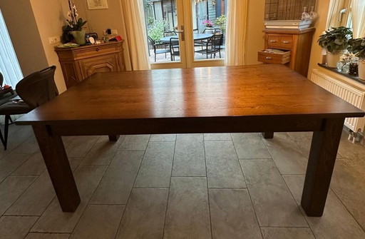 Solid oak dining table