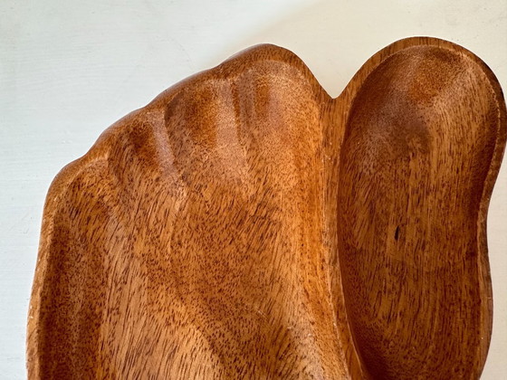 Image 1 of Pie de cuenco de madera de los años 70