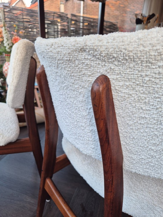 Image 1 of Vintage Danish style dining chairs teddy fabric