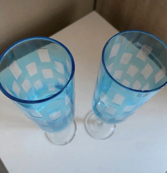 2 flûte da champagne / bicchieri da acqua-vino Art Déco – Bicchieri e caraffe, Vetro (photo 3 of 6)