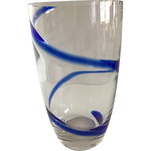 Vase vintage en cristal épais