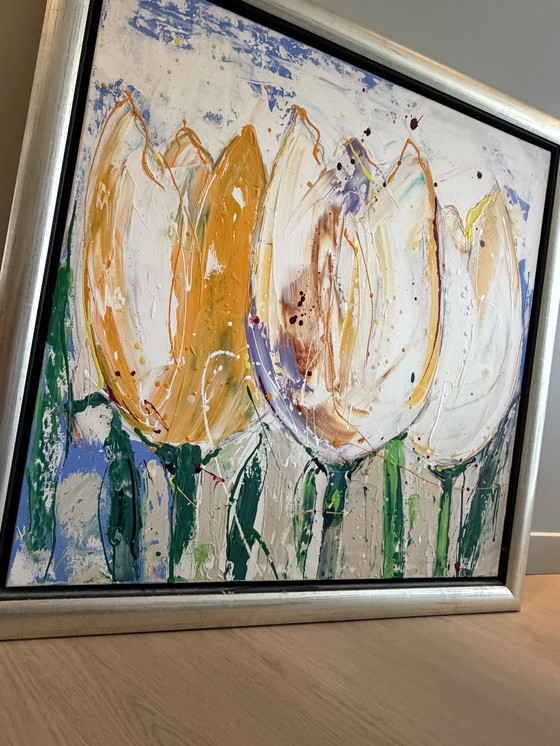 Image 1 of Tableau Gert van Reenen – Tulipes (2001) – 92 x 92 cm