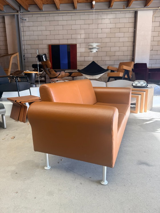 Vitra Morrison 2-Sitzer, Jasper Morrison, 2 Sitzer Sofas, Leder, Metall, Braun, Modern (Foto 6 von 14)