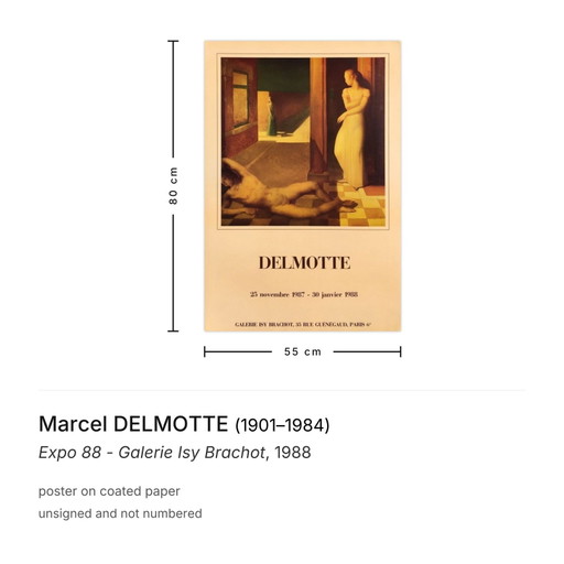 Marcel DELMOTTE Expo 88 - Galerie Isy Brachot poster 1988