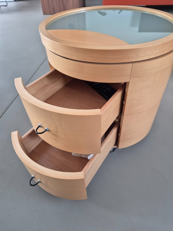 Image 1 of Set van 2 Hülsta salontafels met laden en zwenkbaar bovenblad