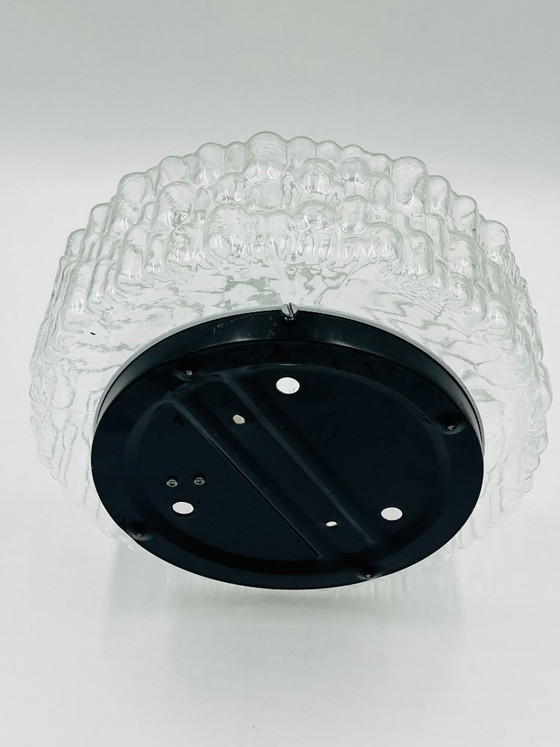 Massive modernist ceiling light in molded glass (photo 11 of 12)
