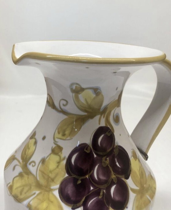 Image 1 of Pitcher vase by Fratelli Fanciullaci with grape decoration