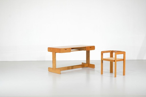 Escritorio y sillón "Samara" de Derk Jan De Vries para Maisa, Bélgica, 1977.