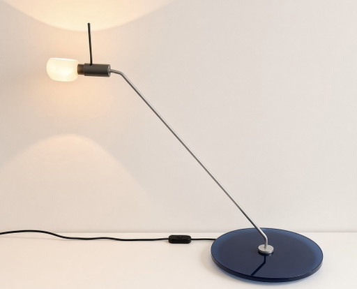 Rare Fontana Arte "Vega" Table Lamp – Michele De Lucchi (Memphis Group / 1986) – tafellampen, Glass, Metal