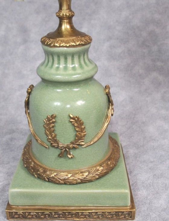 Image 1 of Candlesticks with parrots made of porcelain and bronze