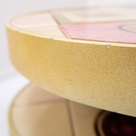 Image 1 of French pink ceramic swivel coffee table, signed Georges Pelletier, 1960s