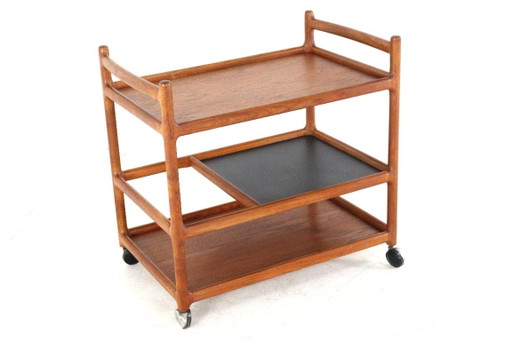 Henning Korch per CFC Silkeborg modello 308 Carrello bar teak vintage