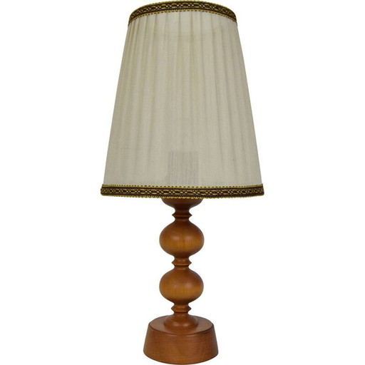 Vintage wooden table lamp, Czechoslovakia 1960