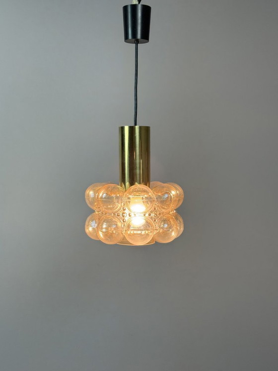 Image 1 of Mid-Century Bubble Glass Pendant Lamp by Helena Tynell for Glashütte Limburg, Germany, 1960s