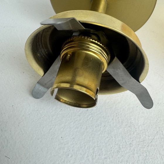 PAIR OF VINTAGE AMBER GLASS WALL LIGHTS – Metal (photo 6 of 8)