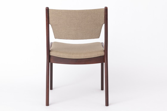 Image 1 of Set of 4 Vintage Teak Chairs | 1960s-70s Mid-Century Modern Seating | Wide Backrest & Reupholstered Seats