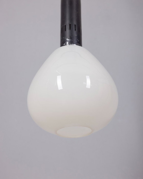 Image 1 of LAMPADA A SOSPENSIONE VINTAGE ANNI '70 IN VETRO BIANCO, DESIGN ITALIANO