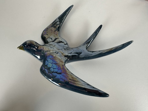 5x Hirondelles de muraille originales du milieu du XXe siècle et leurs nids (2x) - Allemagne de l'Ouest