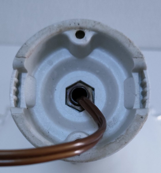 Image 1 of Opalen wandlamp, messing en porselein, begin 20e eeuw