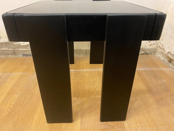 Vintage Meblo Yugoslavia Nesting Side Table, Smoked Glass, 1970s – Frattini Style – Wood (photo 9 of 15)