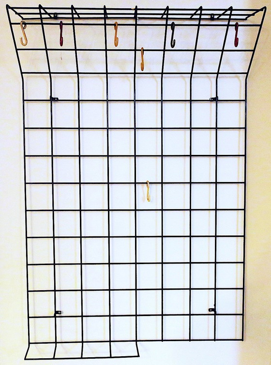 Image 1 of String Metal Wall-Mounted Coat, Hat and Umbrella Rack, 1960s