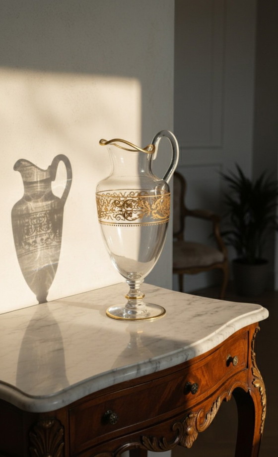 Image 1 of Vaso di cristallo Baccarat con decorazione in oro 24k, segnalato