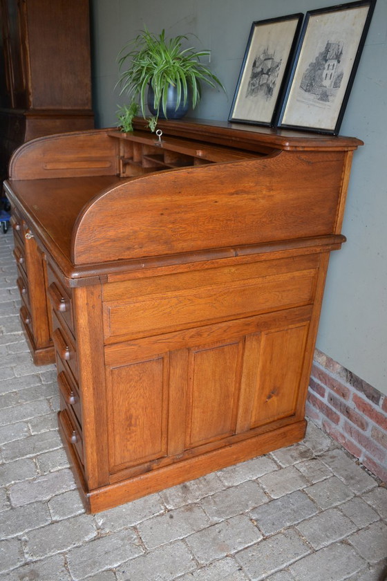 Image 1 of Antiker Art-Deco-Schreibtisch, Sekretär aus Eiche.