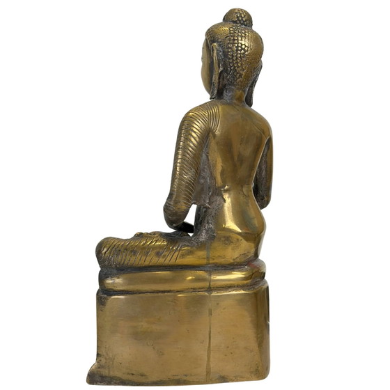 Antiek bronzen Boeddhabeeld met opengewerkte olifantenbasis 34cm – Beeldhouwkunst (photo 6 of 11)