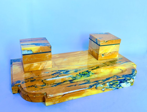 Art Deco Writing Set 'Giallo di Siena' – Decorative Objects, Copper, Marble (photo 10 of 10)