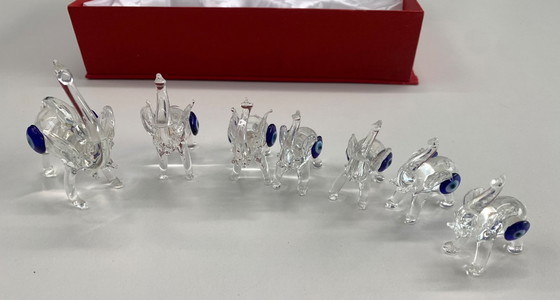 Image 1 of Famiglia di elefanti dagli occhi azzurri in confezione regalo