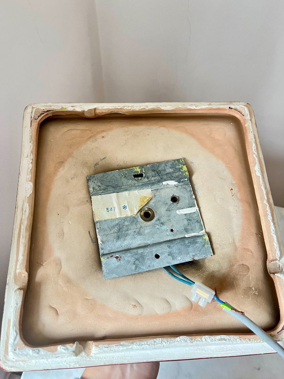 Image 1 of Vintage Square Red Ceramic Fat Lava Wall Lamp by Hustadt Leuchten, Germany, 1970s