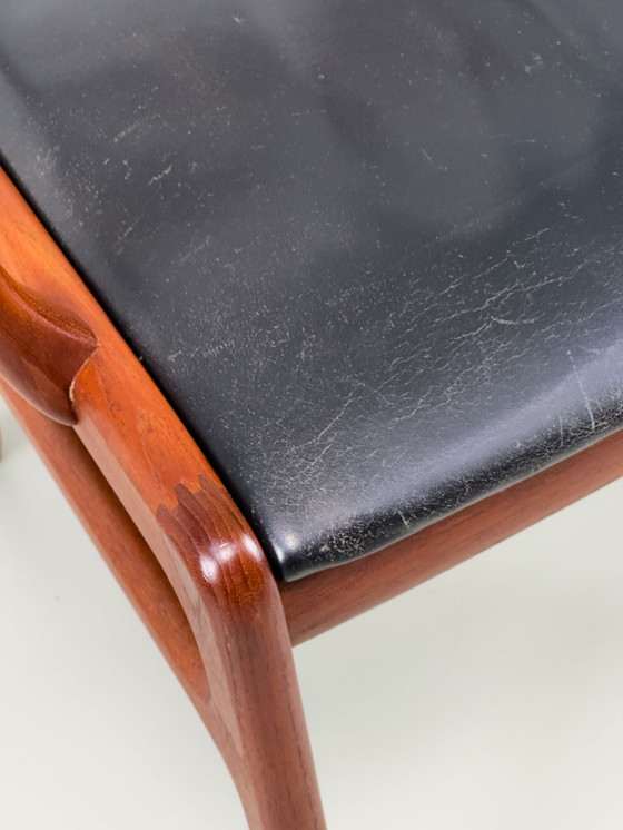 Image 1 of Rungstedlund fauteuil in teak en leer van Ole Wanscher voor P. Jeppesen, 1960S