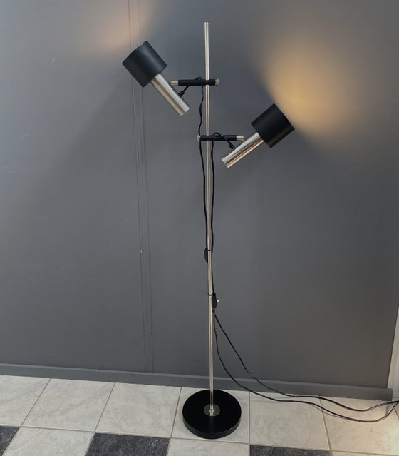 Double Shaded Metal Floorlamp by J. Hoogervorst for Anvia Netherlands – Floor lights, Chrome (photo 15 of 15)