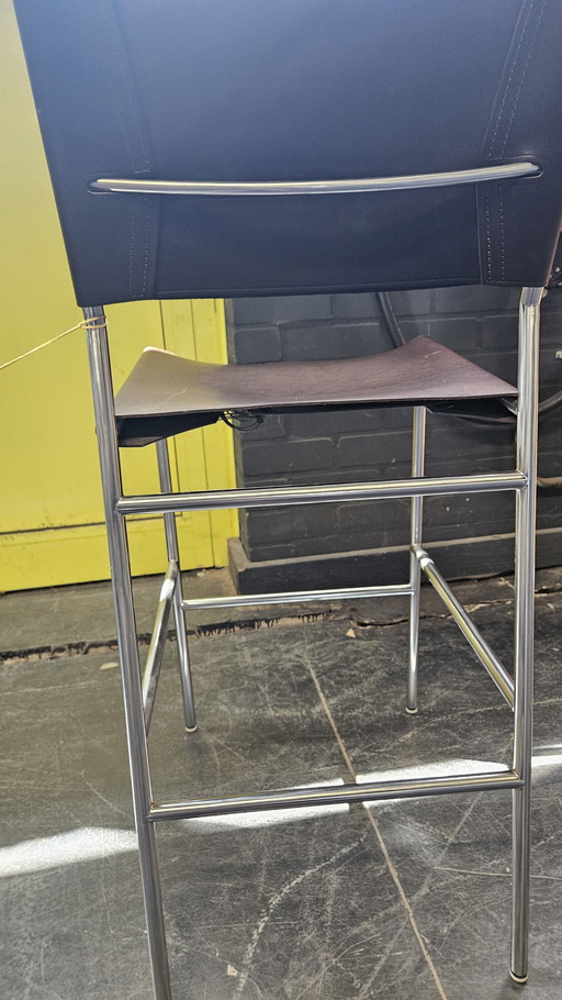 Set of Four Spectrum Bar Chairs by Martin Visser with Brown Saddle Leather