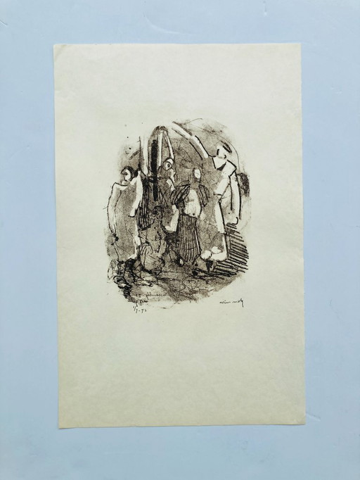 Wim Motz - Lithographie d'époque - Réimpression 1975