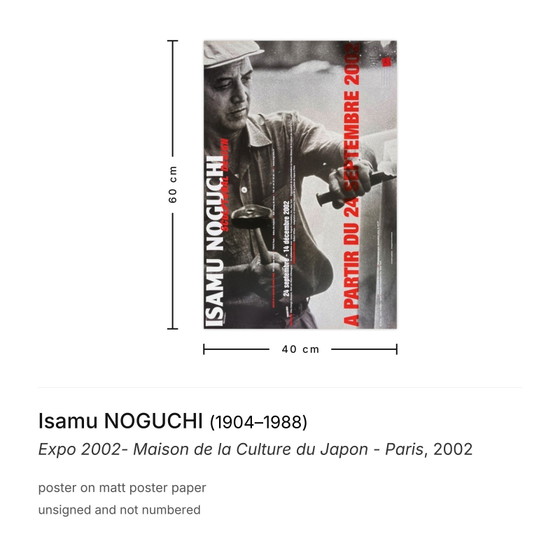 Image 1 of Isamu NOGUCHI Expo – Maison de la Culture du Japon – Paris-Plakat 2002