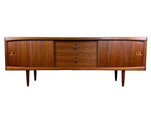 Teakhouten dressoir/credenza uit de jaren 60/70 van H.W. Klein Bramin, Deens modern design.