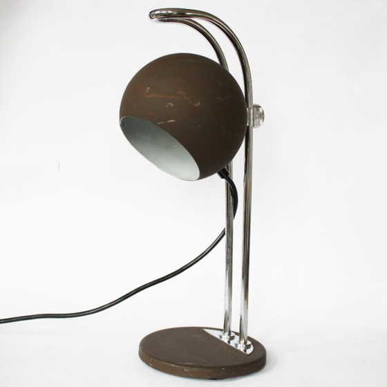 Image 1 of Vintage Mid-Century Eyeball Table Lamp with Chrome accents