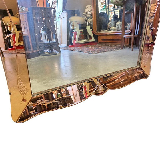Image 1 of Zeer grote Art Deco Venetiaanse stijl spiegel, jaren 30