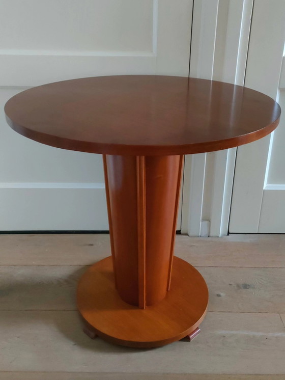 Image 1 of Table basse Art Déco, table d'appoint, pied cylindrique