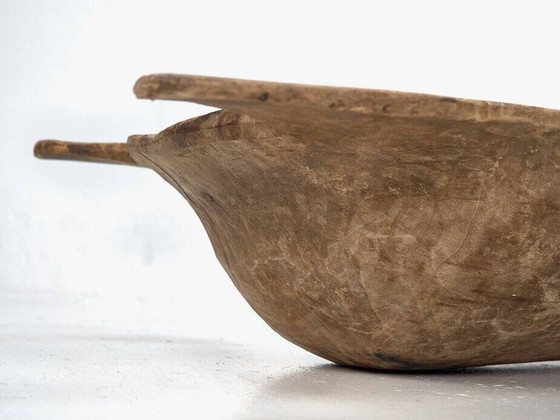 Große Holzschale im Primitivstil (ca. 1900), Schalen, Braun, Rustic (Foto 13 von 17)