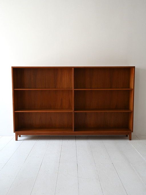 Grande bibliothèque scandinave en teck des années 1950/60